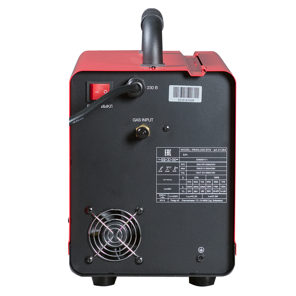 Сварочный полуавтомат FUBAG IRMIG 200 SYN + горелка 250А работает в режимх MIG/MAG, MMA, TIG LIFT DC купить в Москве