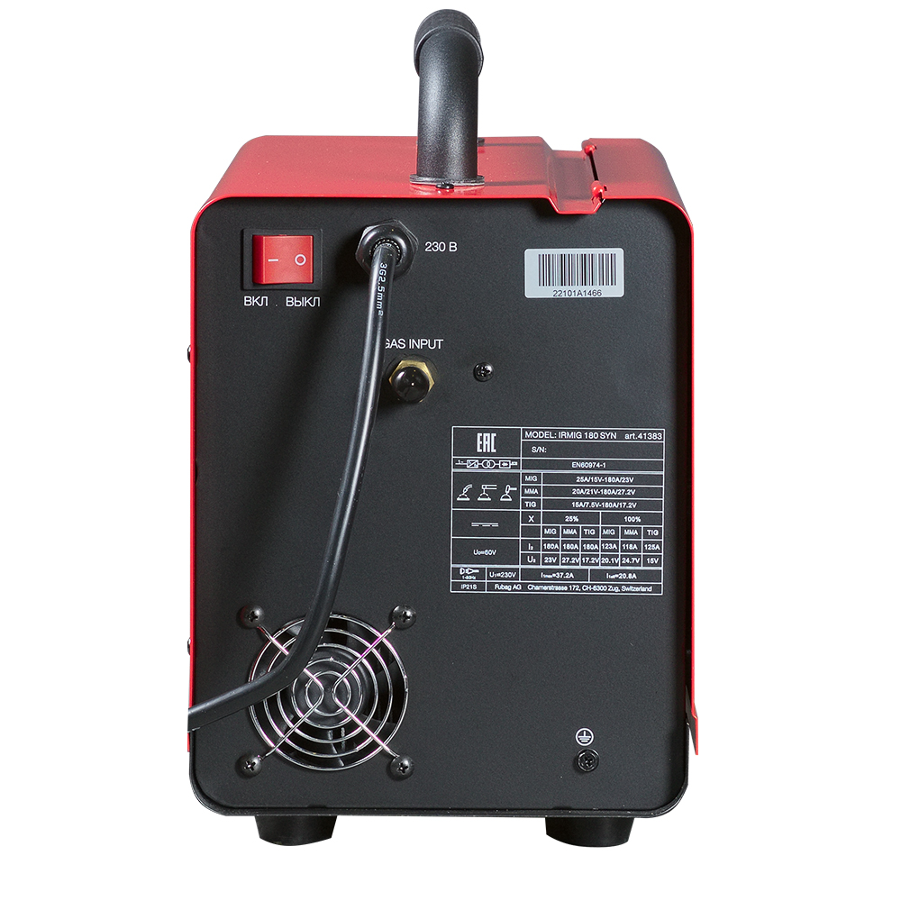 Инверторный полуавтомат FUBAG IRMIG 180 SYN + горелка 250А работает в режимх MIG/MAG, MMA, TIG LIFT DC. купить в Москве